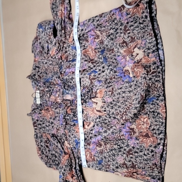 Ulla Johnson Size 0* Remy Puff Sleeve Blouse Tie Front Black Tan Sunburst - Picture 9 of 13